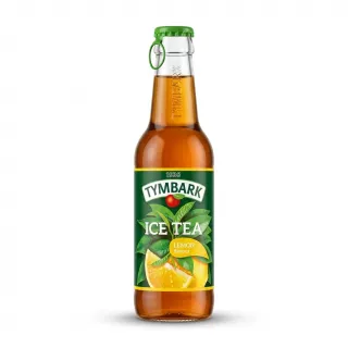 Enhanced Front view of Tymbark Ice Tea Lemon Flavour 250ml bottle held in hand
