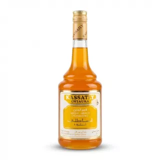Enhanced Front of Kassatly Chtaura Apricot Syrup Kamardine bottle 600ml