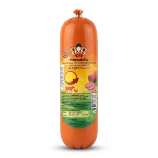 Enhanced ZAAD Mortadella chicken and beef sausage 500g front packaging in store