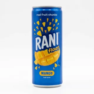 Front view of Rani Float Mango Drink can with English text