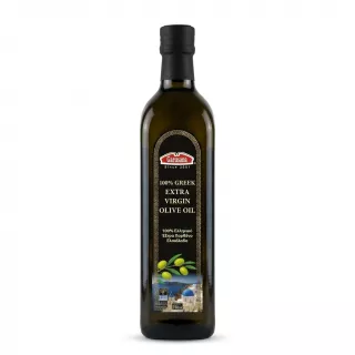 Front view of Garusana 100% Greek Extra Virgin Olive Oil 750ml bottle in-store