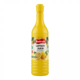 Front view of Bodrum Lemon Juice 350ml bottle with clear labeling and price sticker