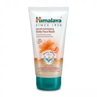 Front of Himalaya Gentle Exfoliating Daily Face Wash 150ml tube held in hand
