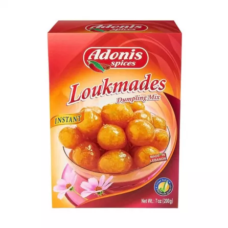Adonis Loukmades Sweet Dumpling Mix 200g. Make delicious Loukmades at home. Available at halalo.co.uk and Halalo.