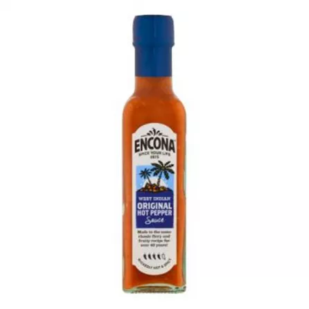 Encona West Indian Original Hot Sauce 142ml – Halal-certified Caribbean-style medium-heat chili sauce