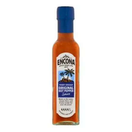 Encona West Indian Original Hot Sauce 142ml – Halal-certified Caribbean-style medium-heat chili sauce