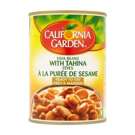 California Garden Fava Beans with Tahina 400g can – Halal-certified creamy ful medames in sesame sauce