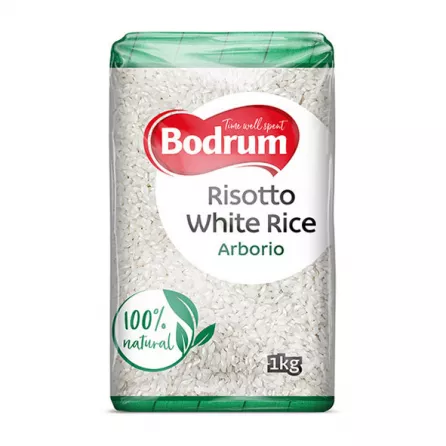 Bodrum Risotto White Rice 1kg pack – Halal-certified short-grain rice for creamy Italian dishes