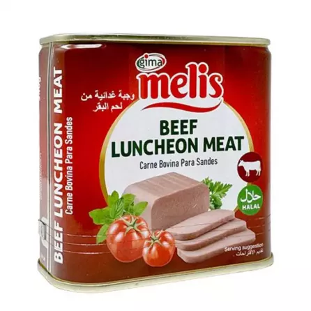 Melis Beef Luncheon Meat offers a savory and convenient option for meals and sandwiches. Available at halalo.co.uk and Halalo.