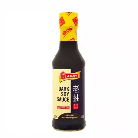 Amoy Dark Soy Sauce adds depth and richness to your cooking. Made with non-GMO soybeans and naturally fermented, this soy sauce is perfect for stir fries, marinades, and more. Vegetarian, gluten free, and with no added MSG, it's a versatile pantry staple.