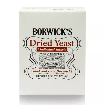 Borwick’s Dried Yeast 30g – Halal-certified fast-acting yeast for bread, flatbreads & pastries.
