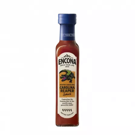 Encona Carolina Reaper Sauce 142ml bottle - Halal-certified extreme hot sauce made with world's hottest peppers