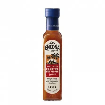 Encona West Indian Extra Hot Pepper Sauce 142ml – Halal-certified Caribbean-style scotch bonnet chili sauce