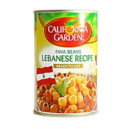 California Garden Fava Beans Lebanese Recipe 400g can – Halal-certified ready foul mdammas with garlic and lemon