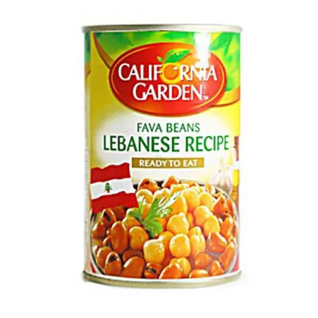 California Garden Fava Beans Lebanese Recipe 400g can – Halal-certified ready foul mdammas with garlic and lemon
