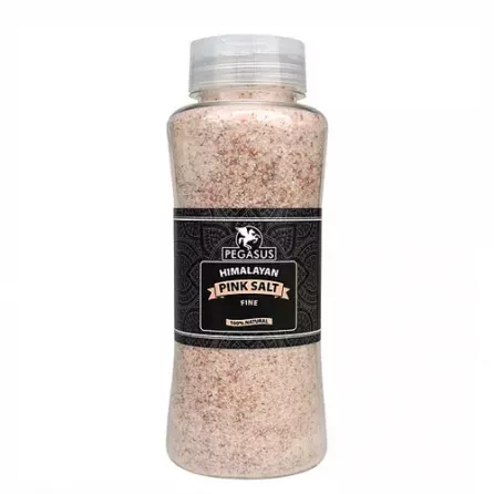 Pegasus Himalayan Pink Salt Fine. Fine Himalayan pink salt for a delicate flavor. Perfect for everyday use. Available at halalo.co.uk and Halalo.