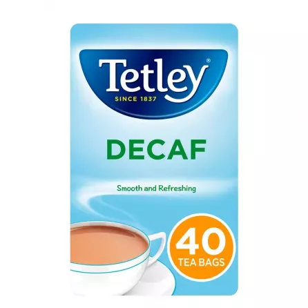 Enjoy the rich taste of Tetley Decaf Tea without the caffeine. Perfect for a relaxing cup anytime. Available at halalo.co.uk and Halalo.