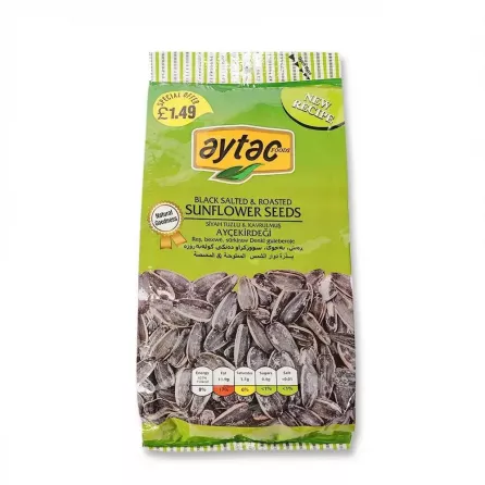 Aytac Roasted Salted Black Sunflower Seeds 250g | halalo.co.uk