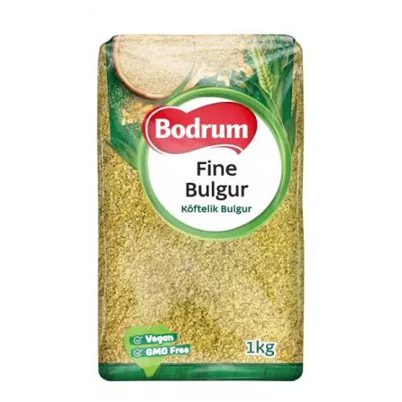 Bodrum Fine Bulgur 1kg pack – Halal-certified finely cracked wheat for tabbouleh and porridge