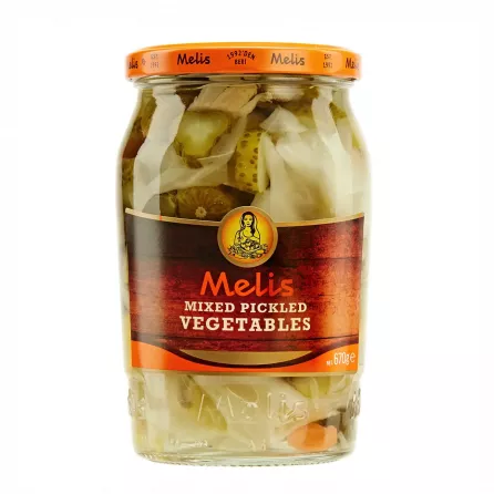 Melis Giardiniera Mediterranean Style Pickled Mixed Vegetables add a tangy kick to any dish. Available at halalo.co.uk and Halalo.