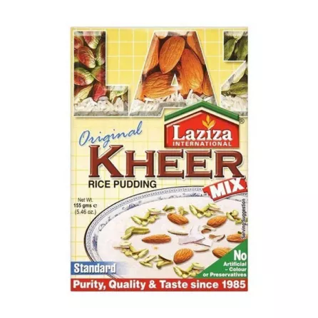 Laziza Kheer Mix makes it easy to create a delicious and creamy rice pudding. This mix is perfect for a comforting dessert or a traditional Indian sweet treat. Available at halalo.co.uk and Halalo.