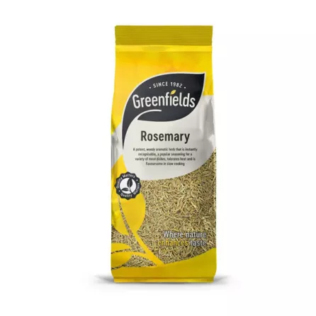 Elevate your cooking with Greenfields Rosemary. This aromatic dried herb adds a distinct piney, woody, and slightly minty flavor to various dishes. Perfect for roasted meats, potatoes, infused oils, and more. Available at halalo.co.uk and Halalo.