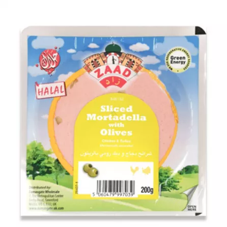 Zaad Sliced Mortadella With Olives 200g | halalo.co.uk