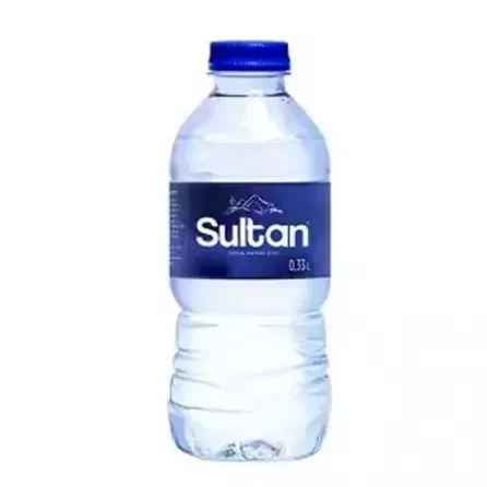 Stay hydrated on the go with Sultan Natural Spring Water. Refreshing, pure, and convenient in a 330ml bottle. Available at halalo.co.uk and Halalo.