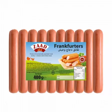 Zaad FrankFurters ( Turkey & Chicken With Chicken Meat ) 400g | halalo.co.uk