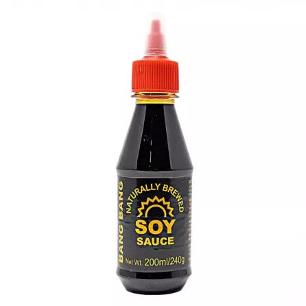 Bang Bang Naturally Brewed Soy Sauce adds rich, umami flavor to your dishes. Made with natural ingredients, this gluten-free and vegan soy sauce is perfect for stir-fries, marinades, dipping sauces, and more.