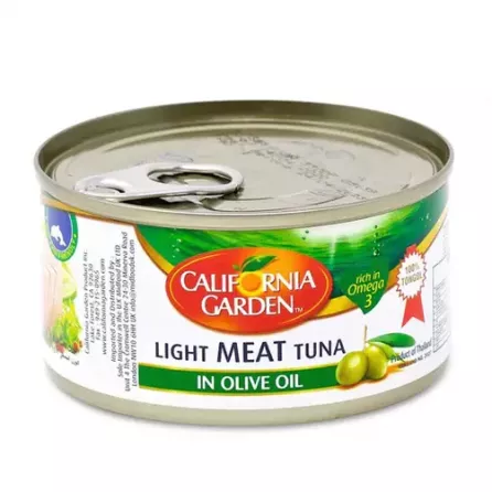 California Garden Light Meat Tuna in Olive Oil is a healthy and delicious source of protein and Omega 3 fatty acids. Packed in pure olive oil, this versatile canned tuna is perfect for sandwiches, Available at halalo.co.uk and Halalo.