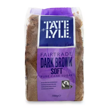 Tate & Lyle Fairtrade Dark Brown Soft Pure Cane Sugar 500g. Sweeten your treats with this delicious sugar. Available at halalo.co.uk and Halalo.