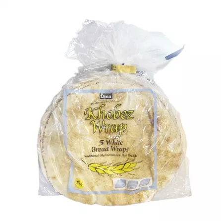 Pack of 5 Dina small white Lebanese wraps – soft halal flatbread