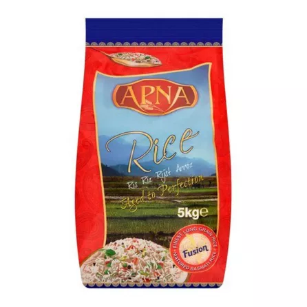 Apna Rice is a popular Iranian rice that is known for its aromatic flavor and fluffy texture. It is a versatile rice that can be used to make a variety of dishes,  Available at halalo.co.uk and Halalo.