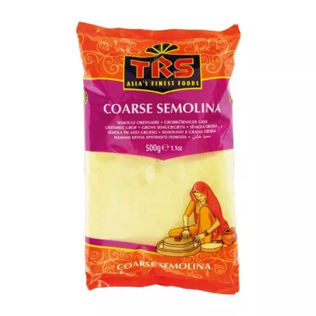 TRS Coarse Semolina 500g. Perfect for hearty dishes and baking. A versatile ingredient. Available at halalo.co.uk and Halalo.