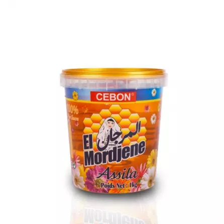 Cebon El Mordjen Assila 1kg – natural sugar honey perfect for sweetening tea, desserts, and baking. Available at halalo.co.uk and Halalo.