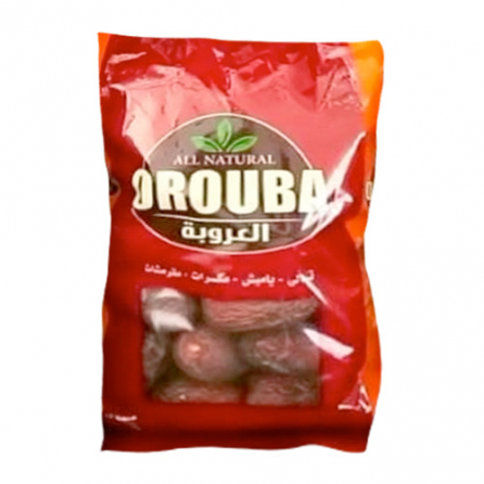 El Orouba Dry Dates in a red branded bag, packed with naturally sweet and nutritious dates for a traditional treat.