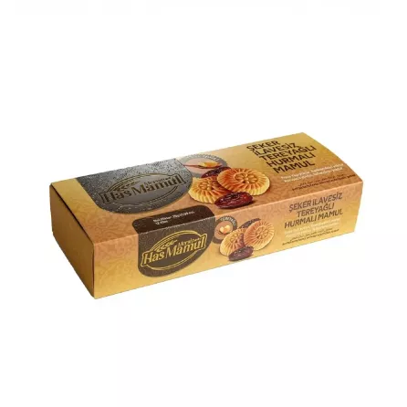 Hasmamül butter date ma'amoul 12pcs - traditional sugar-free Middle Eastern date cookies in box
