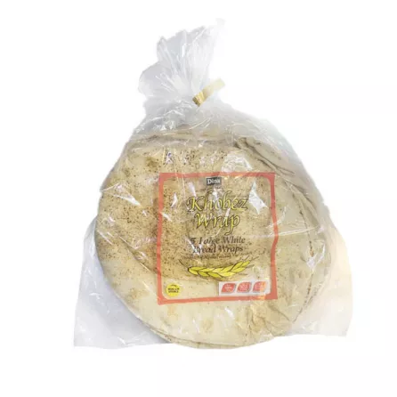 Pack of 5 Dina large white bread wraps – soft flatbread for wraps