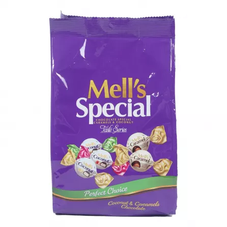 Mell's special caramel and coconut chocolate 500g - premium halal Middle Eastern confectionery in gift bag