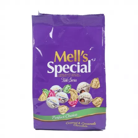 Mell's special caramel and coconut chocolate 500g - premium halal Middle Eastern confectionery in gift bag