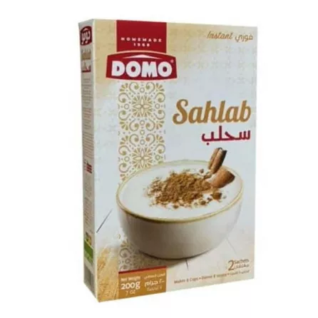 Domo Sahlab 200g. Warm and comforting sahlab dessert drink. Available at halalo.co.uk and Halalo.