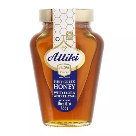 Attiki Greek Honey Wild Flora And Thyme 455g | halalo.co.uk