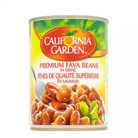California Garden Premium Fava Beans 400g can – Peeled halal-certified fava beans for Middle Eastern cooking