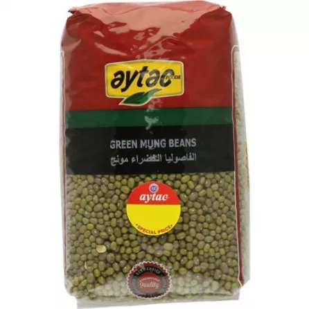 Aytac Green Mung Beans 1kg pack – Halal-certified whole green mung beans for sprouting and cooking