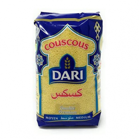 Dari Medium Couscous 500g pack – Halal-certified wheat semolina for Moroccan-style dishes