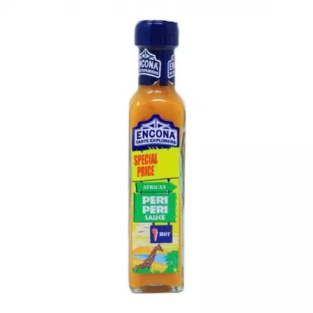 Encona African Peri-Peri Sauce 142ml bottle – Halal-certified medium-hot chili sauce with African bird's eye peppers