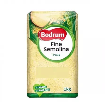 Bodrum Fine Semolina 1kg pack – Halal-certified durum wheat semolina for desserts and baking