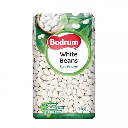 Bodrum White Beans 1kg pack – Premium halal dried white beans for Turkish and Mediterranean dishes