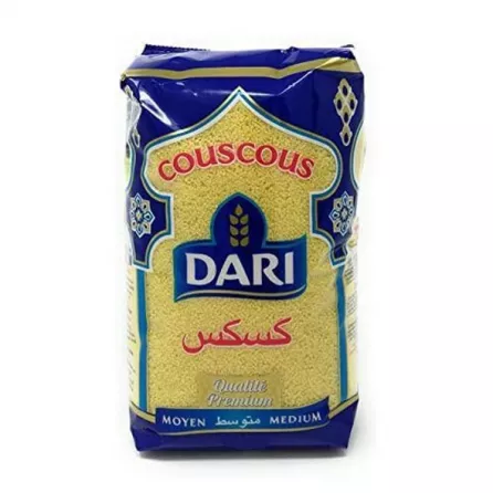 Dari Medium Couscous 500g pack – Halal-certified wheat semolina for Moroccan-style dishes